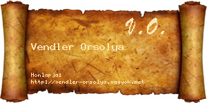Vendler Orsolya névjegykártya